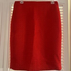 The Limited Skirt Women 6 Red Straight Pencil Knee Length Jacquard Office Career